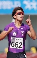 육상 100m 한국신기록 보유자 김국영이 22일 폐막하는 제96회 전국체육대회에서 최우수 선수(MVP)에 선정됐다. 연합