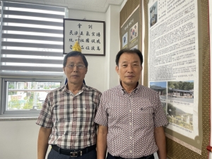 오연근 지사의 아들인 오기환(왼쪽) 사무국장과 현준석 지사의 아들인 현낙호 회장.