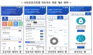 나의건강기록 앱 화면(보건복지부 제공)