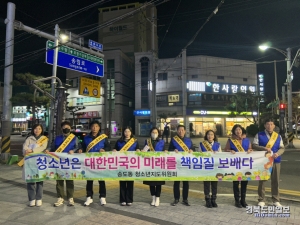송도동 청소년지도위원은 유해환경 점검 및 단속캠페인을 펼쳤다.