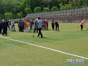 구미시 선산읍은 지난 25일 선산 뒷골 체육공원에서 제5회 그라운드 골프 3개클럽(금오, 구미, 선산) 친선경기를 개최했다.