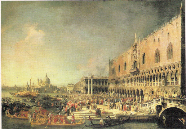 베네치아에 도착한 프랑스 대사의 환영식,1740년, 캔버스에 유채, 181*260