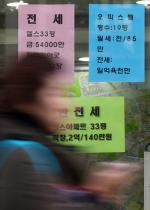 사진은 서울 송파구 잠실동의 한 부동산중개업소에 내걸린 전셋값 시세표.