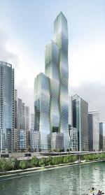중국 최대 부동산 재벌 기업 다롄 완다 그룹이 시카고 도심의 관광·상업 요지 11만㎡ 부지에 93층-71층-47층 3개 동으로 구성된 초고층 빌딩을 올린다. ‘완다 비스타(Wanda Vista)’로 이름 붙은 새 빌딩의 최고층 높이는 349m다. 내년 중 착공돼 2019년 완공되면 시카고에서 3번째, 미국내 7번째 높은 빌딩이 된다. 연합