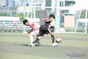 날쌘돌이가 선수를 제치고 돌파하고 있다.